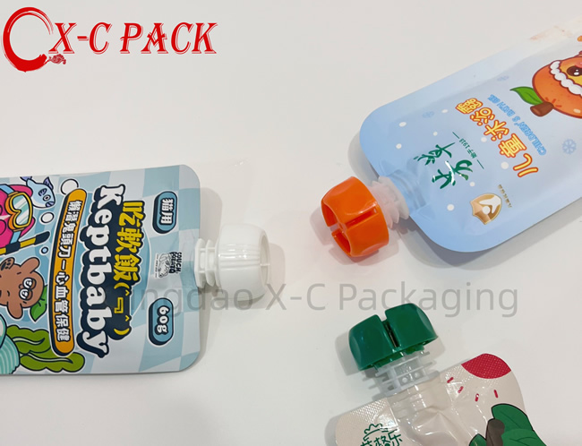 Customized High Temperature Retort Pouch Flat Bottom Aluminum Foil Plastic Tomato Chili Sauce Pouch with Spout