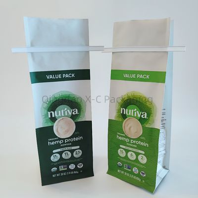 Buy OEM 8 Side Seal Pouch Resealable With Side Gusset Zipper Square Bottom Gusset online manufacture
