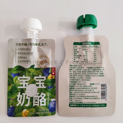 Custom Printed Spout Liquid Stand Up Pouches Flexible Heat Seal Aluminum Material
