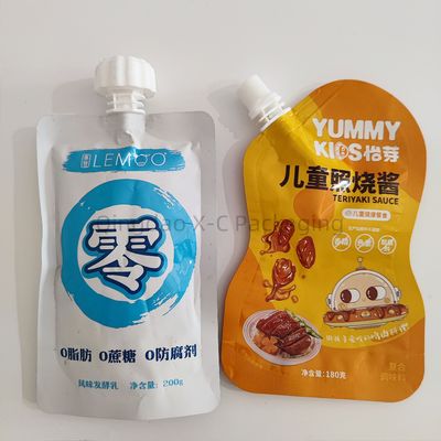 Customized Printing Stand Up Bag With Corner Or Top Spout Reusable Nozzle