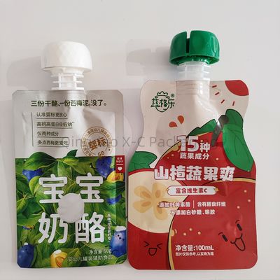 Customized Printing Stand Up Bag With Corner Or Top Spout Reusable Nozzle