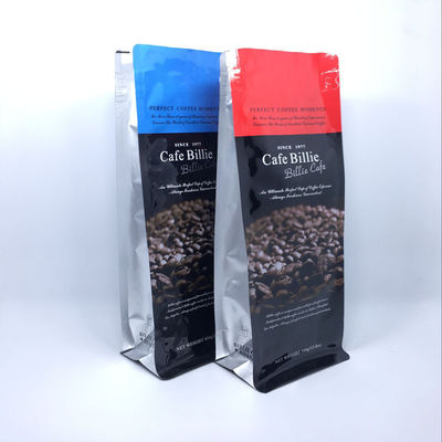 Reinforced Zip Lock Resealable Flat Bottom Pouch For Coffee And Nuts QC 100% Inspection