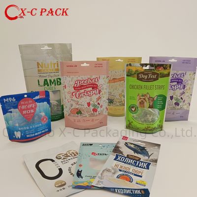 Window Recyclable plastic pet food packaging aluminized stand up bag with zipper