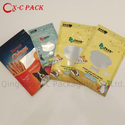 Recyclable plastic pet food packaging aluminized stand stand bag can be resealed with window three side seal