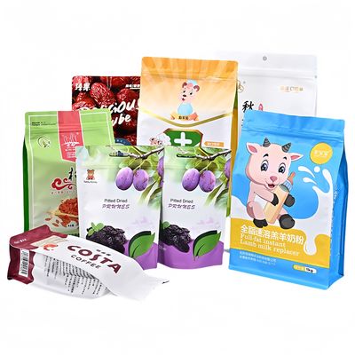 Stand up Bag Printing Custom Smell Proof Clear Tea Snack Plastic Packaging